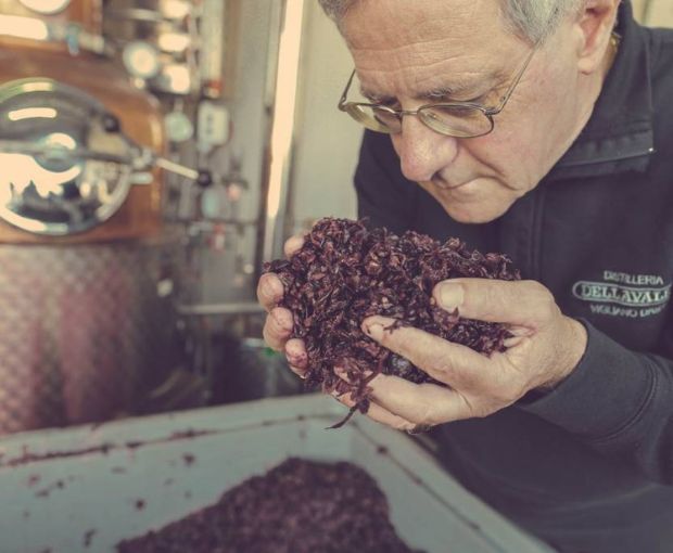 Grappa Moscato Gran Cuvee Villa Isa affinita in Barrique, Dellavalle