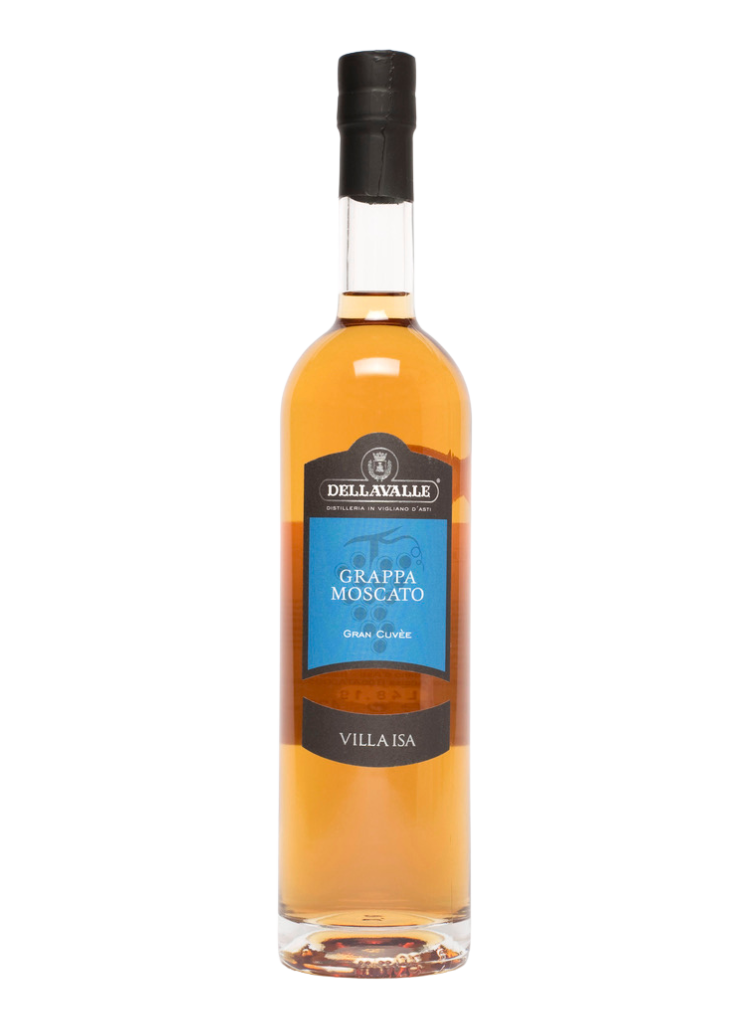 Grappa Moscato Gran Cuvee Villa Isa affinita in Barrique, Dellavalle